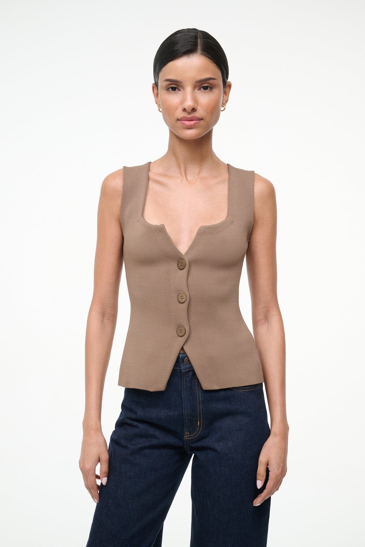 STAUD Sale Marisa Top Taupe