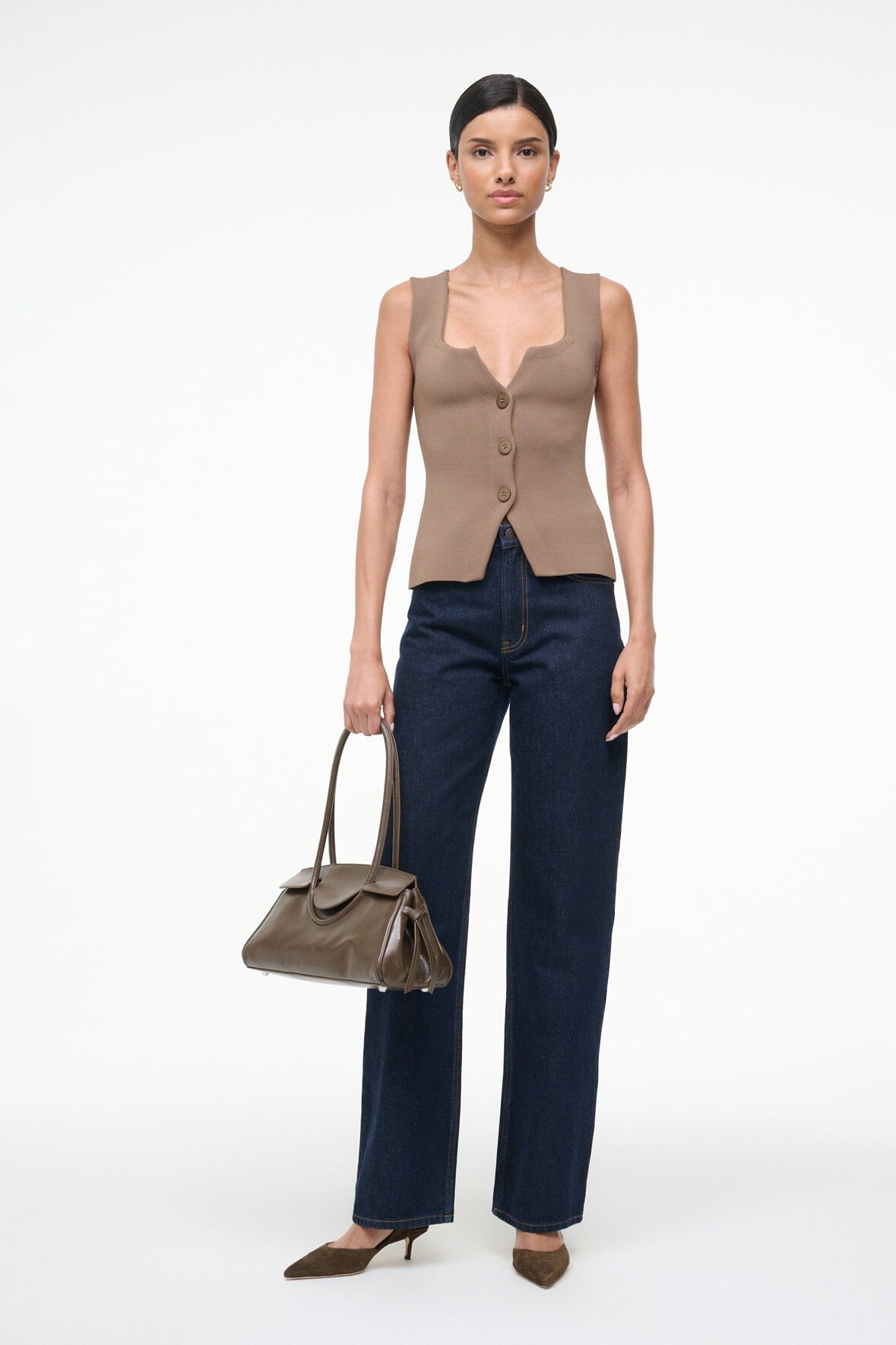 STAUD Sale Marisa Top Taupe