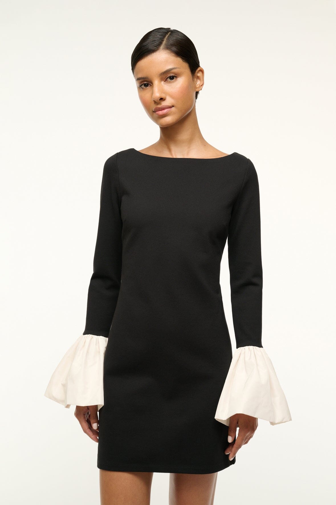 STAUD Sale Hawthorne Dress Black Ivory