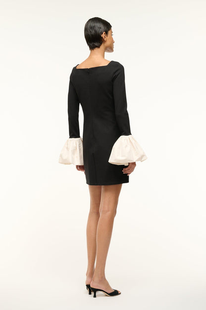 STAUD Sale Hawthorne Dress Black Ivory