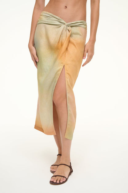 STAUD Sale Porto Linen Skirt Pastel Clouds