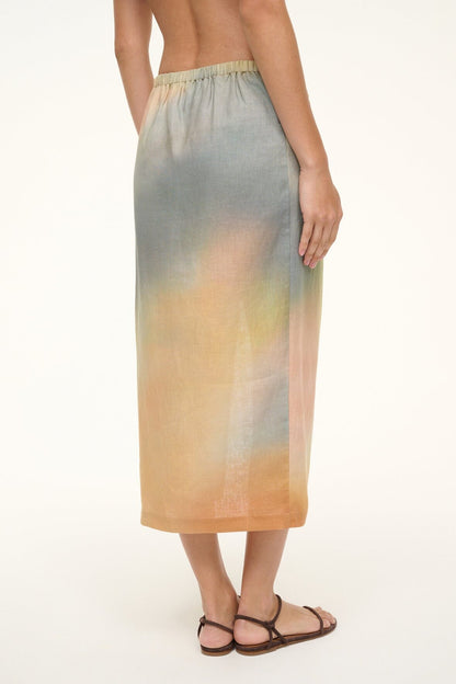 STAUD Sale Porto Linen Skirt Pastel Clouds