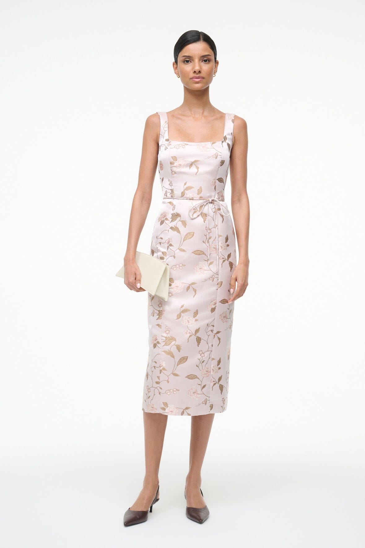 STAUD Sale Zoe Dress Rose Garden