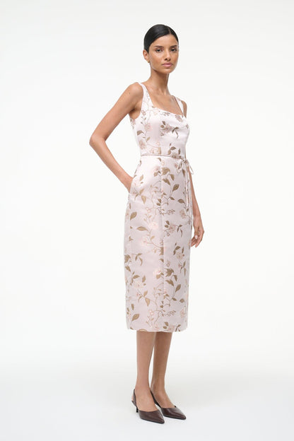 STAUD Sale Zoe Dress Rose Garden