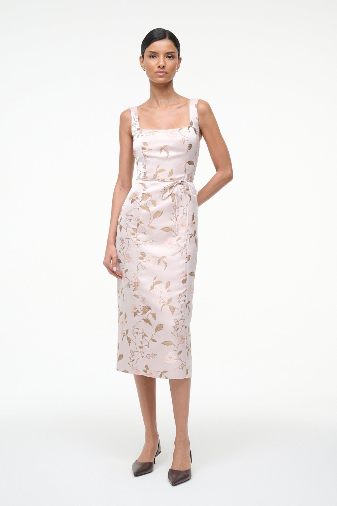 STAUD Sale Zoe Dress Rose Garden
