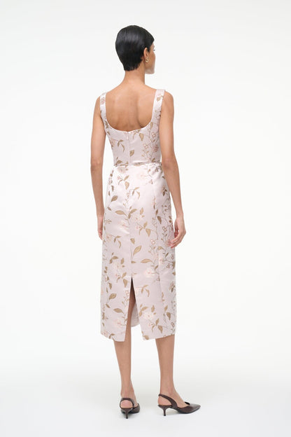 STAUD Sale Zoe Dress Rose Garden