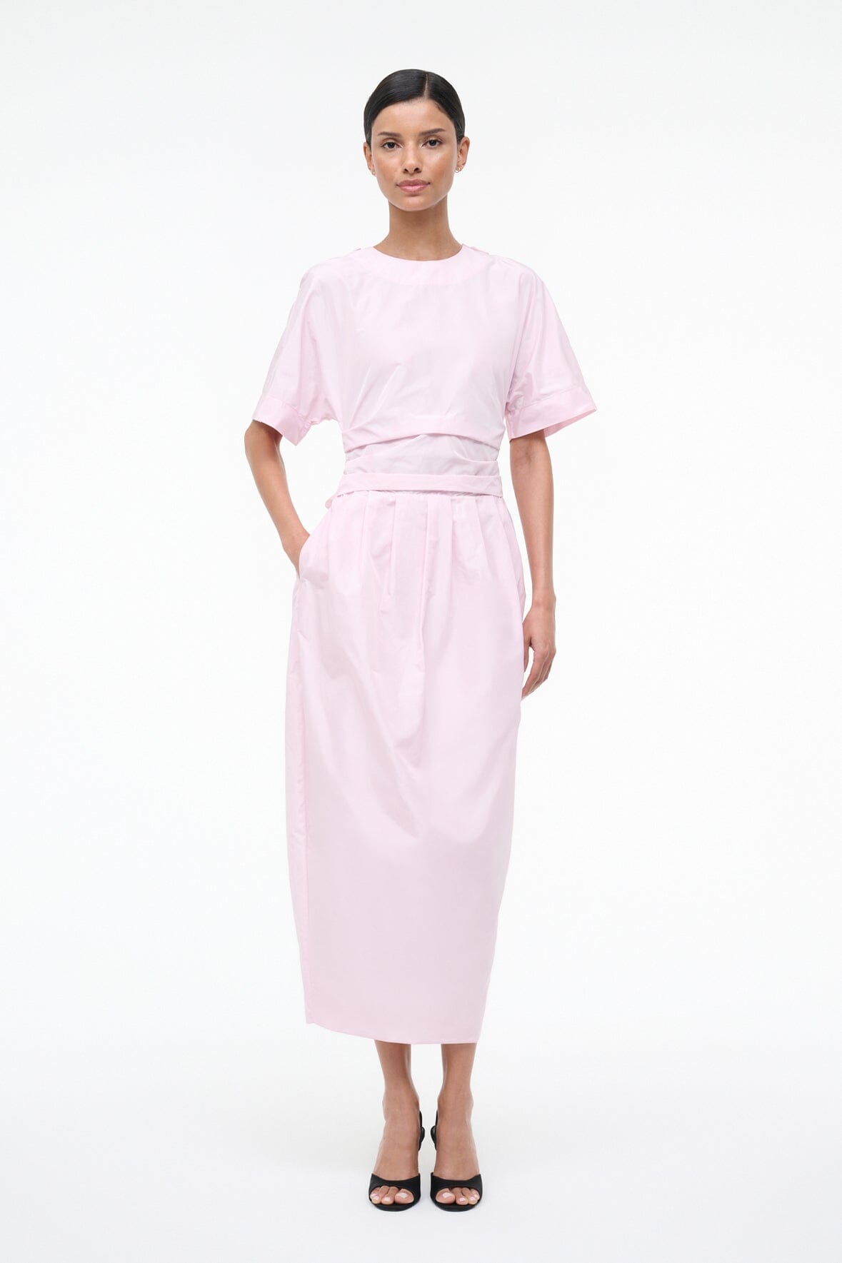 STAUD Sale Michelina Dress Puff Pink