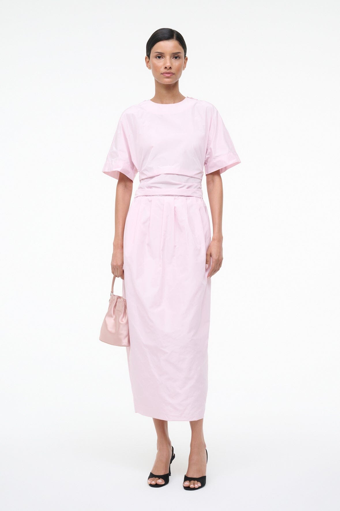 STAUD Sale Michelina Dress Puff Pink