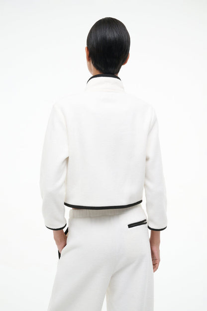 STAUD Sale Jeter Jacket Ivory Black
