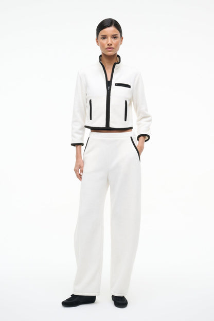 STAUD Sale Jeter Jacket Ivory Black