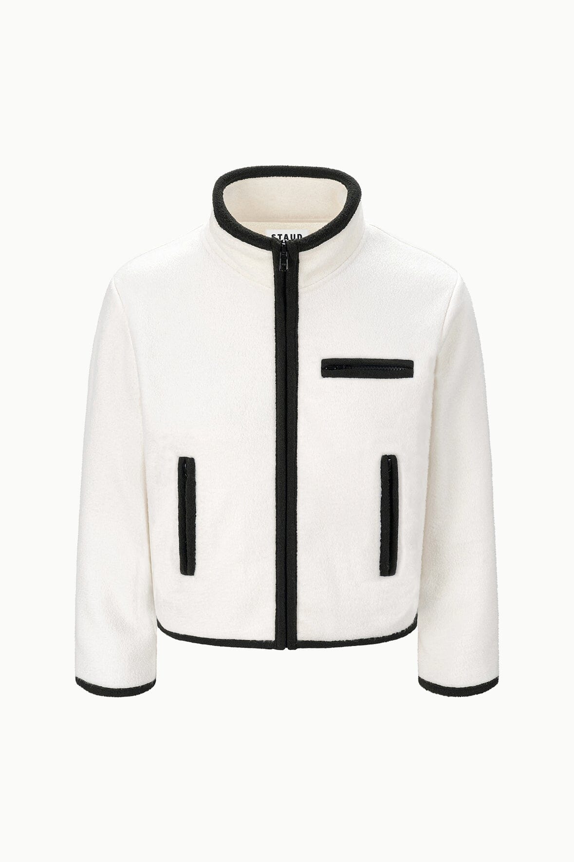STAUD Sale Jeter Jacket Ivory Black