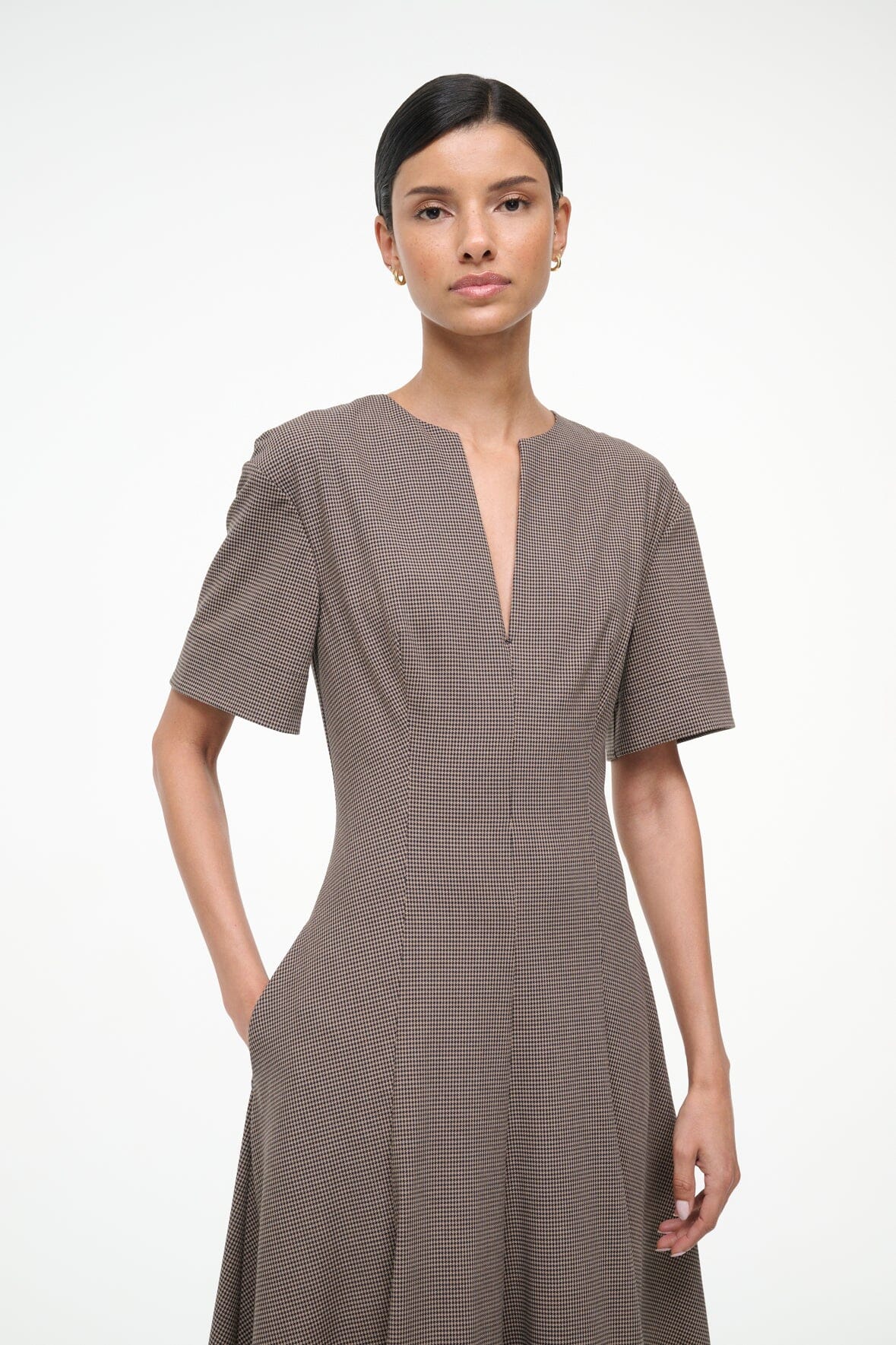 STAUD Sale Frances Dress Houndstooth