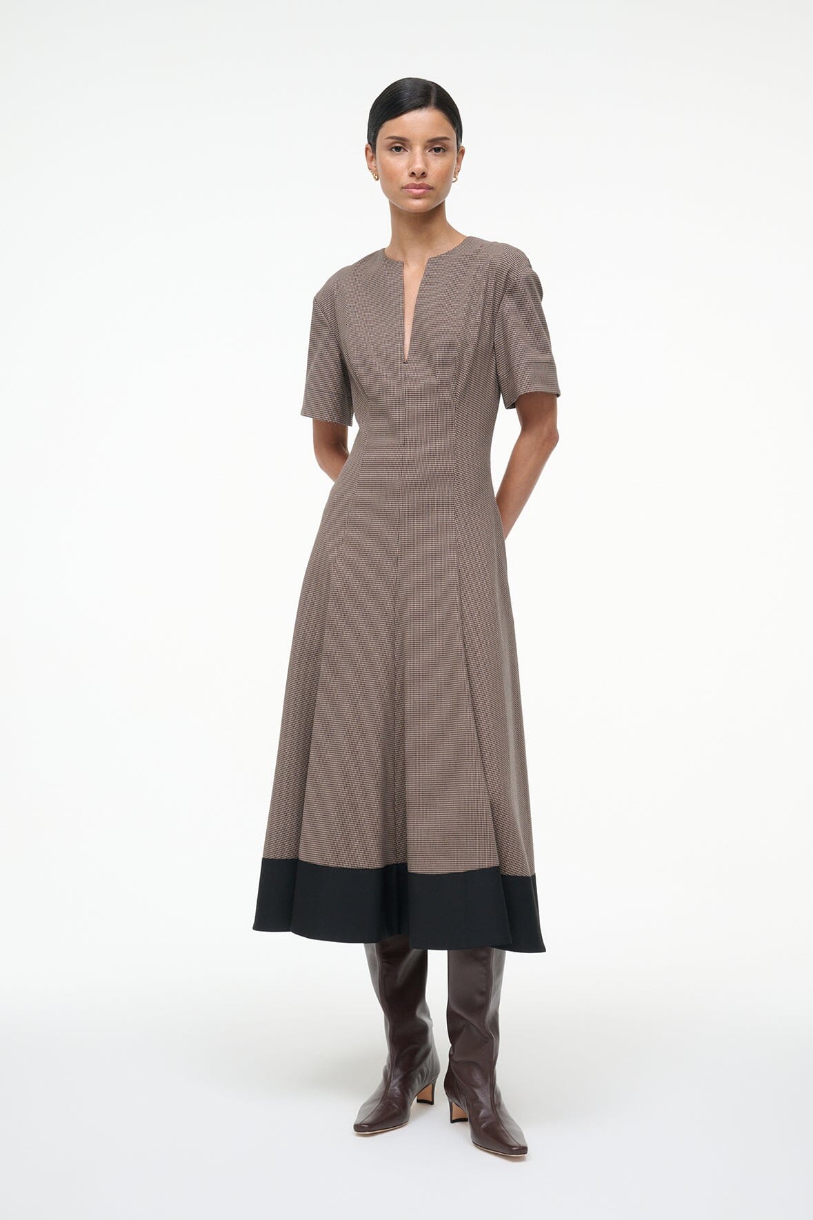 STAUD Sale Frances Dress Houndstooth