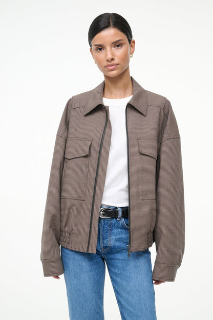 STAUD Sale Eugene Jacket Houndstooth
