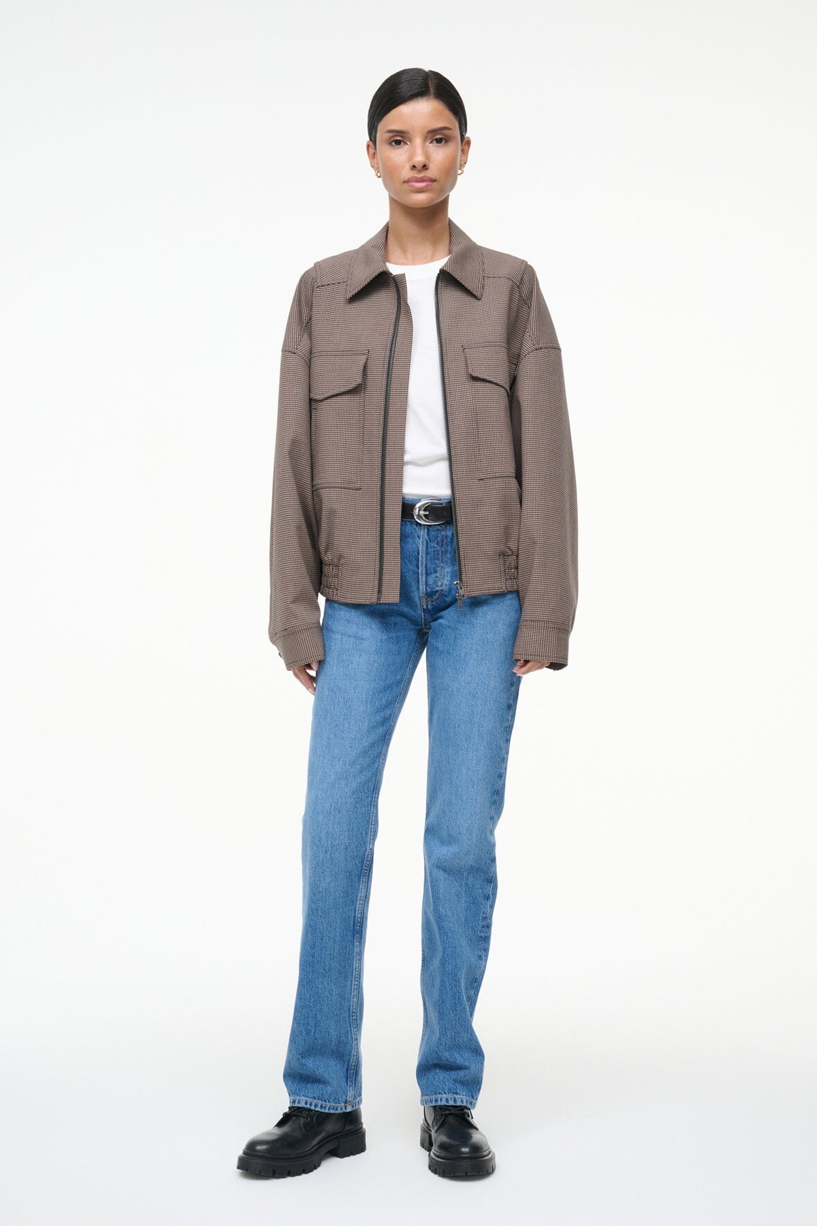 STAUD Sale Eugene Jacket Houndstooth