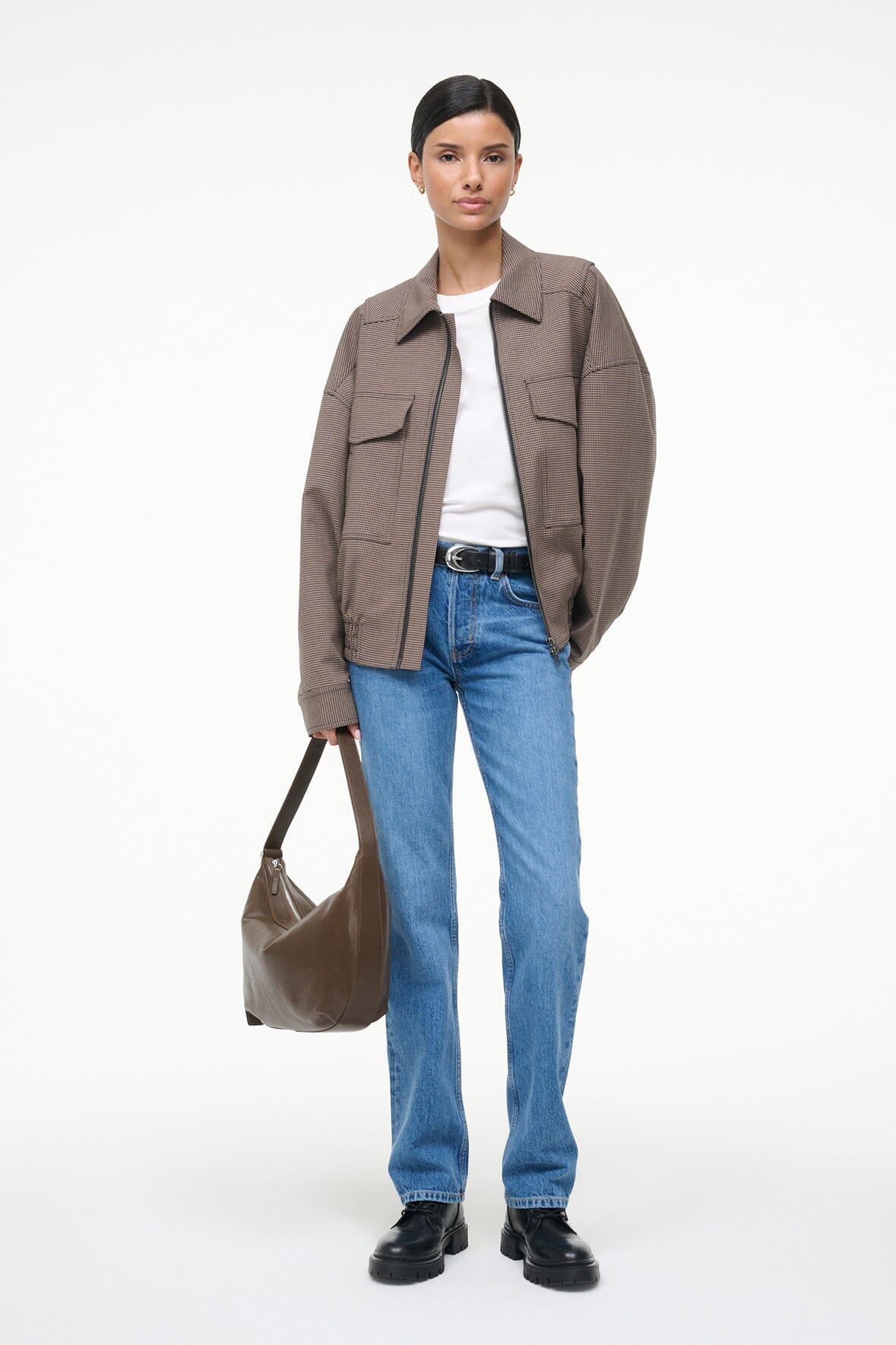 STAUD Sale Eugene Jacket Houndstooth