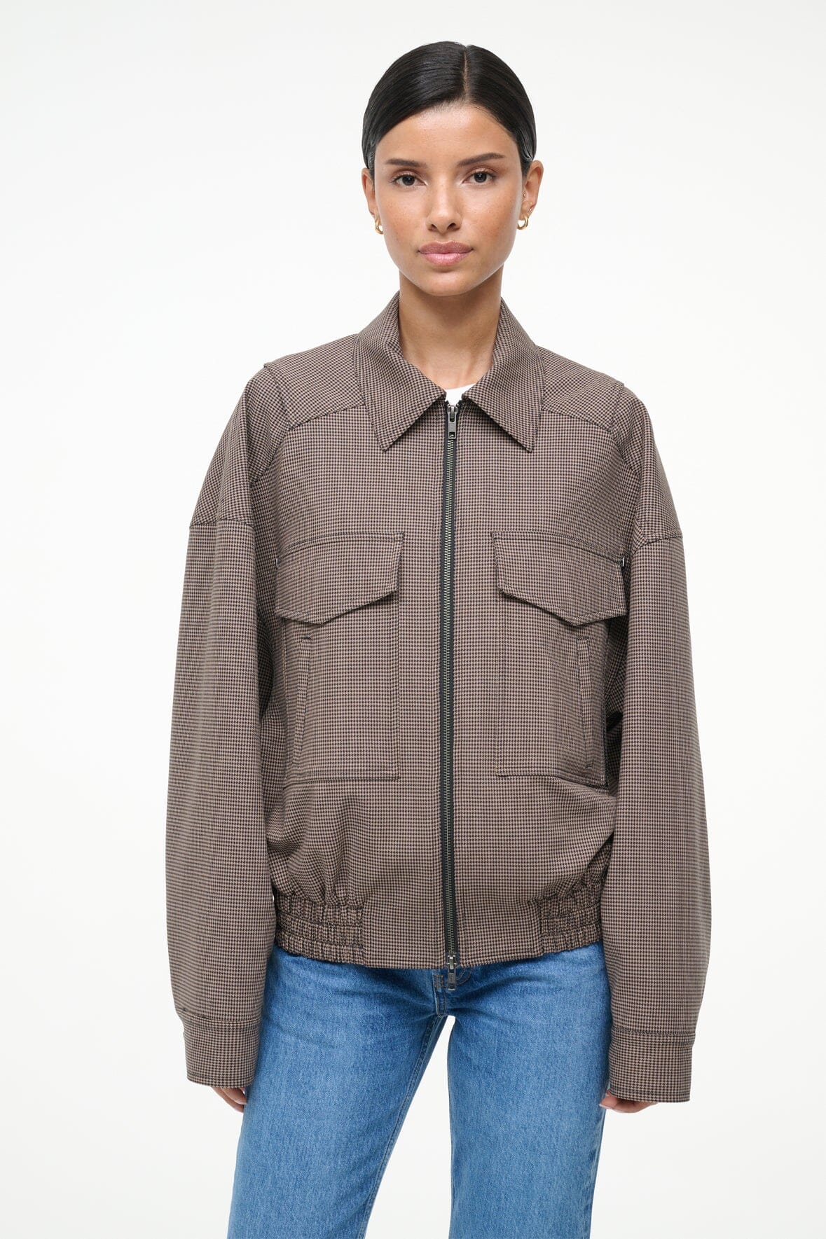 STAUD Sale Eugene Jacket Houndstooth