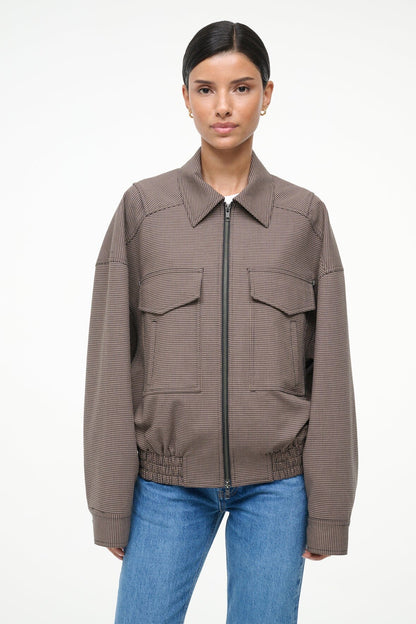 STAUD Sale Eugene Jacket Houndstooth