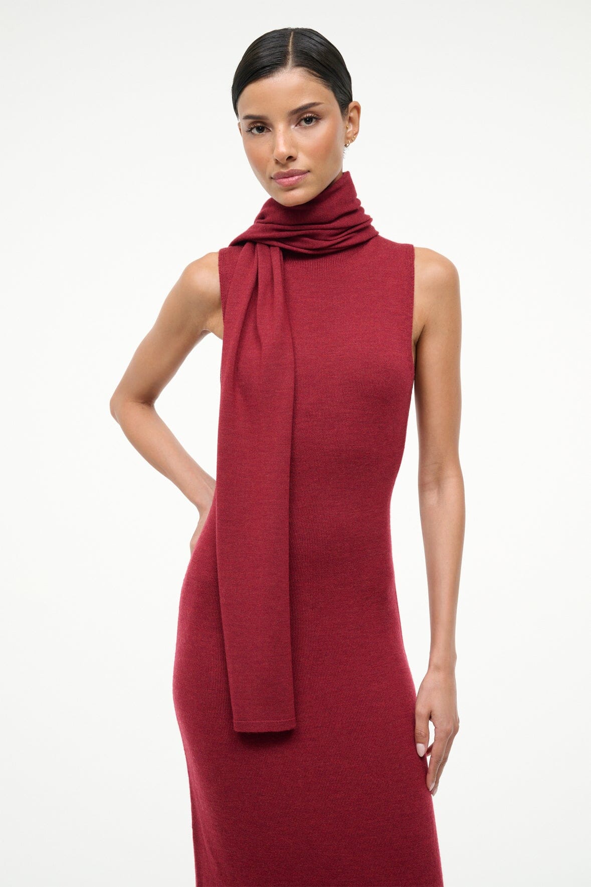 STAUD Sale Canal Midi Dress Sangria