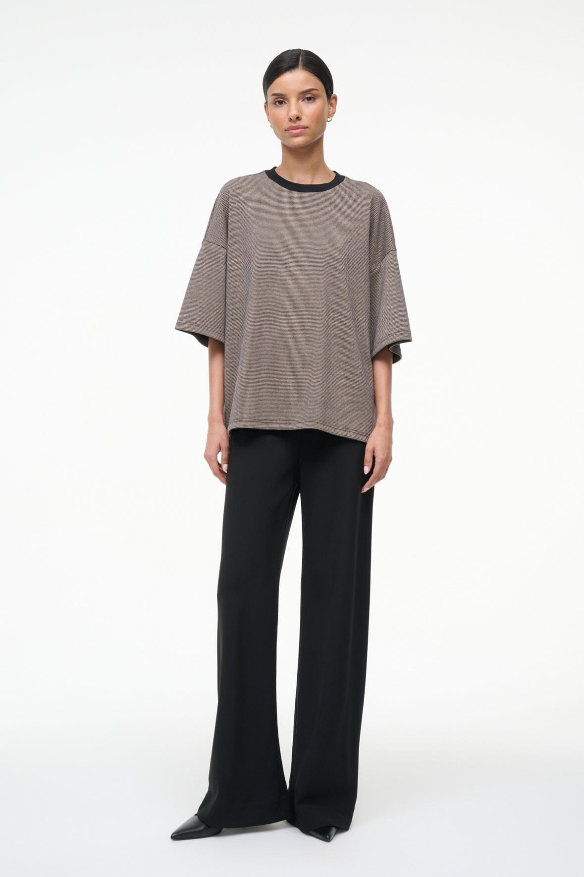 STAUD Sale Capsule Top Houndstooth