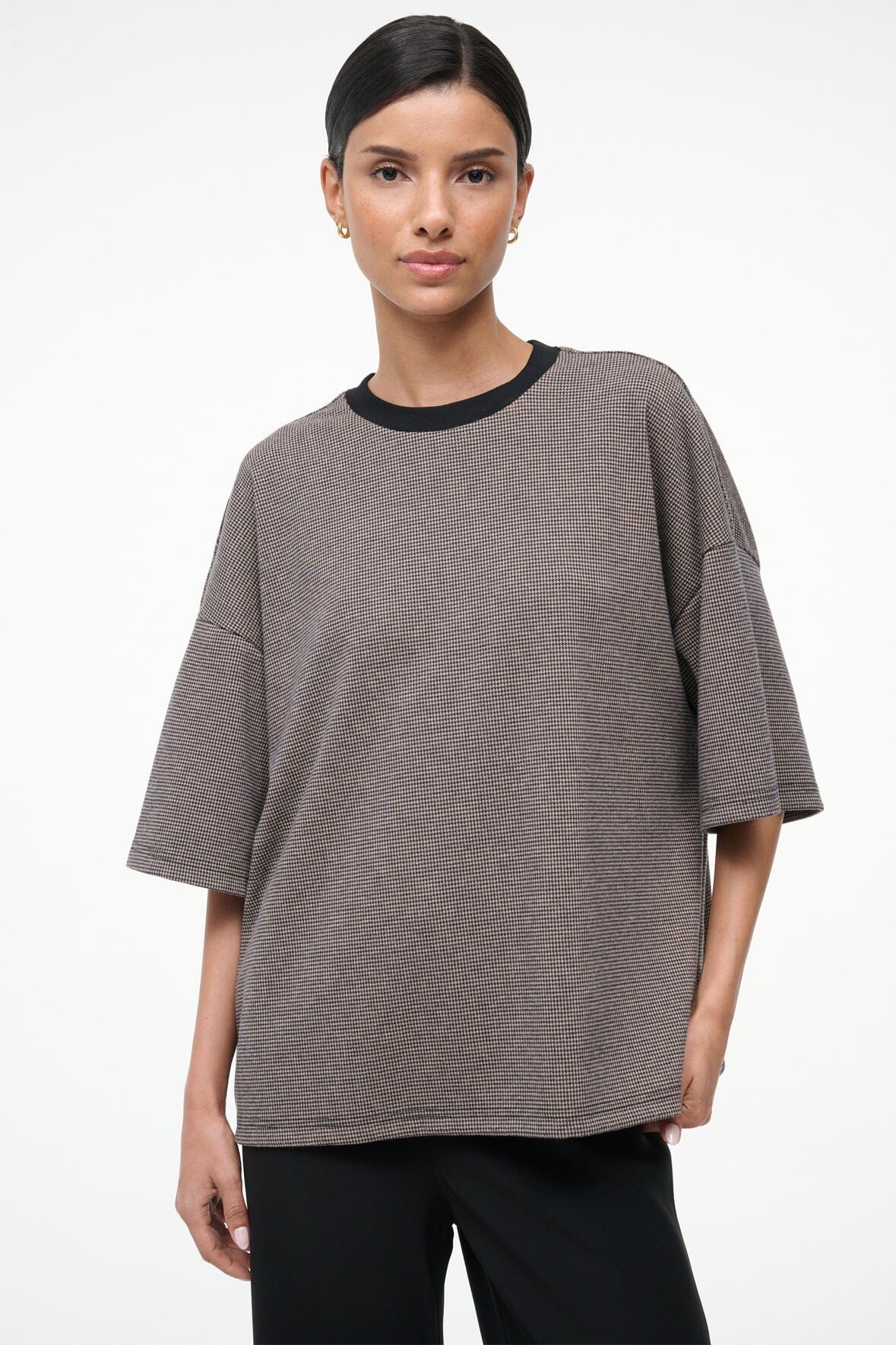 STAUD Sale Capsule Top Houndstooth