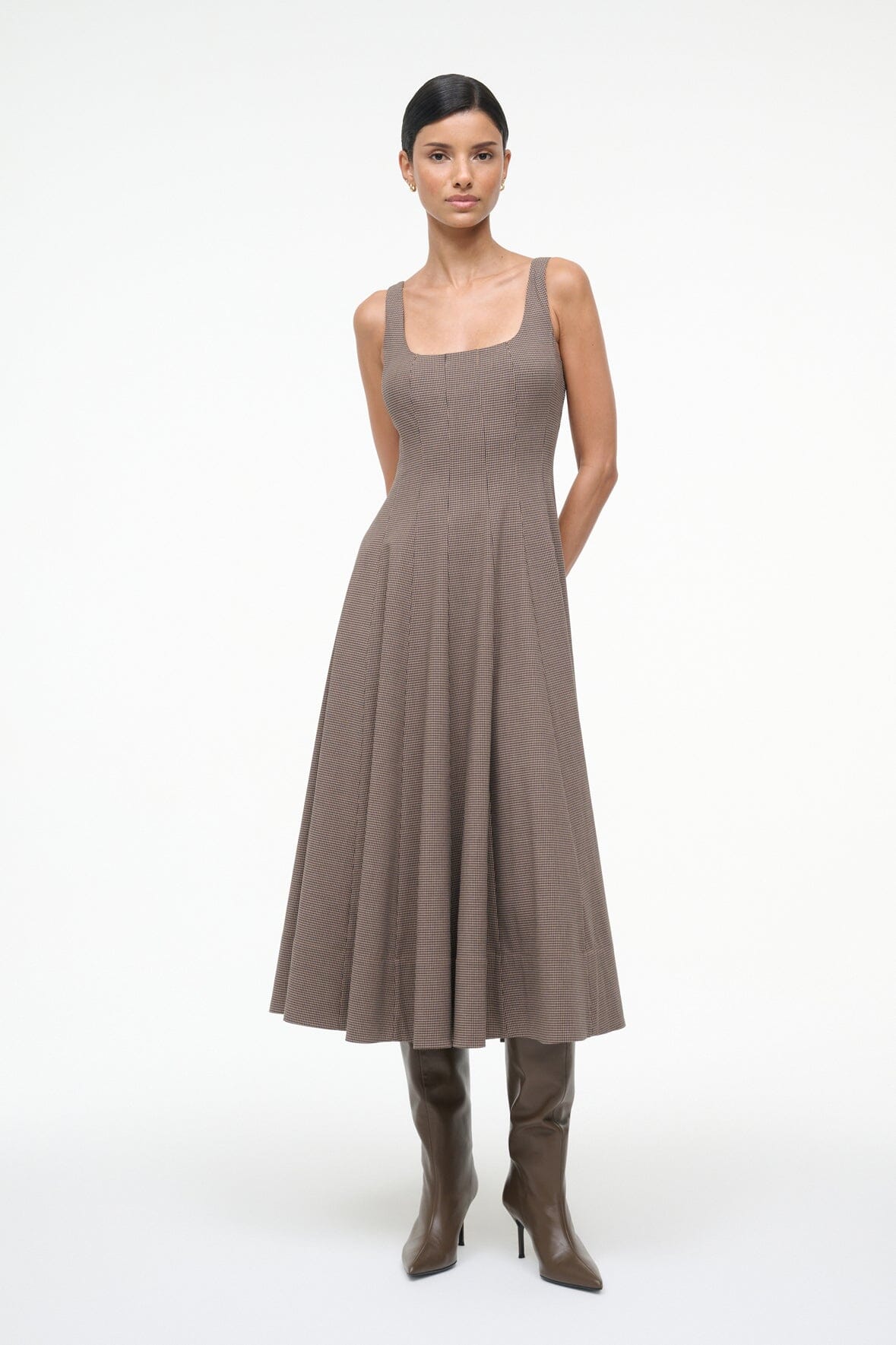 STAUD Sale Wells Dress Houndstooth