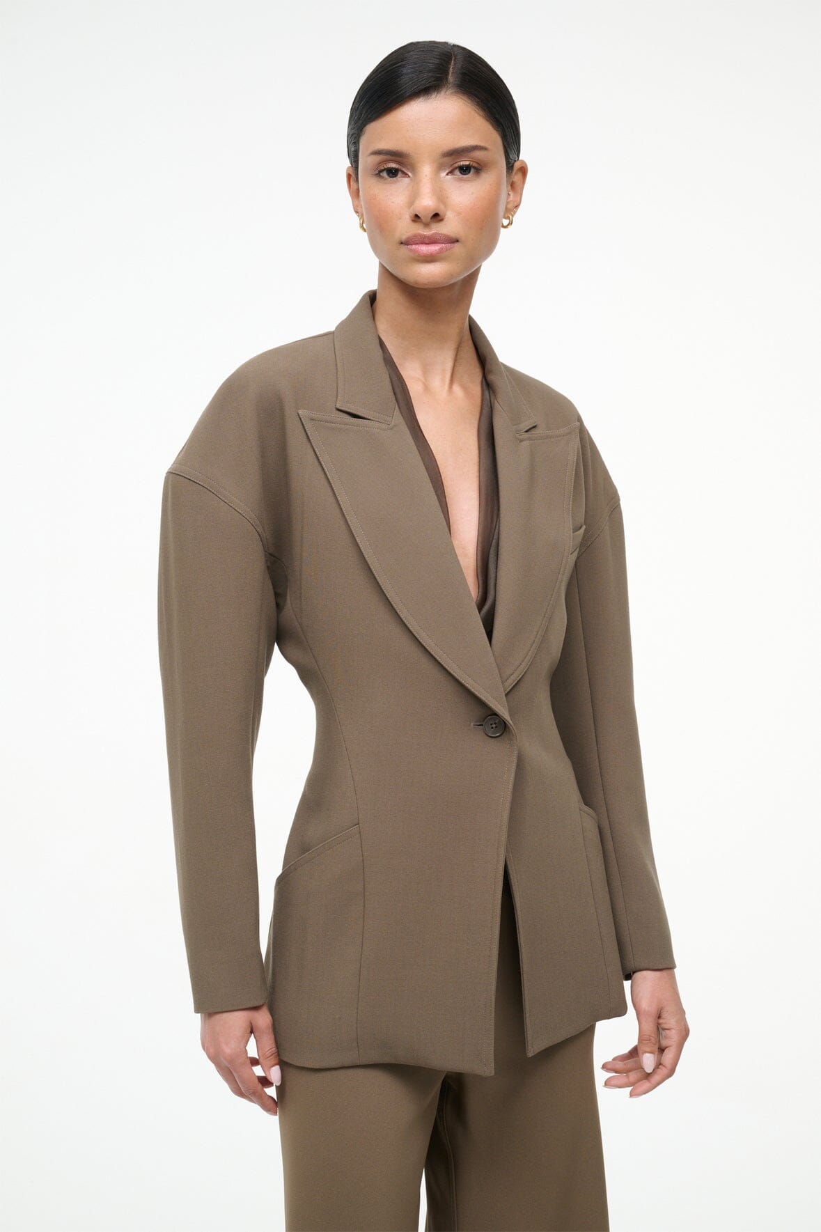 STAUD Sale Cole Blazer Truffle