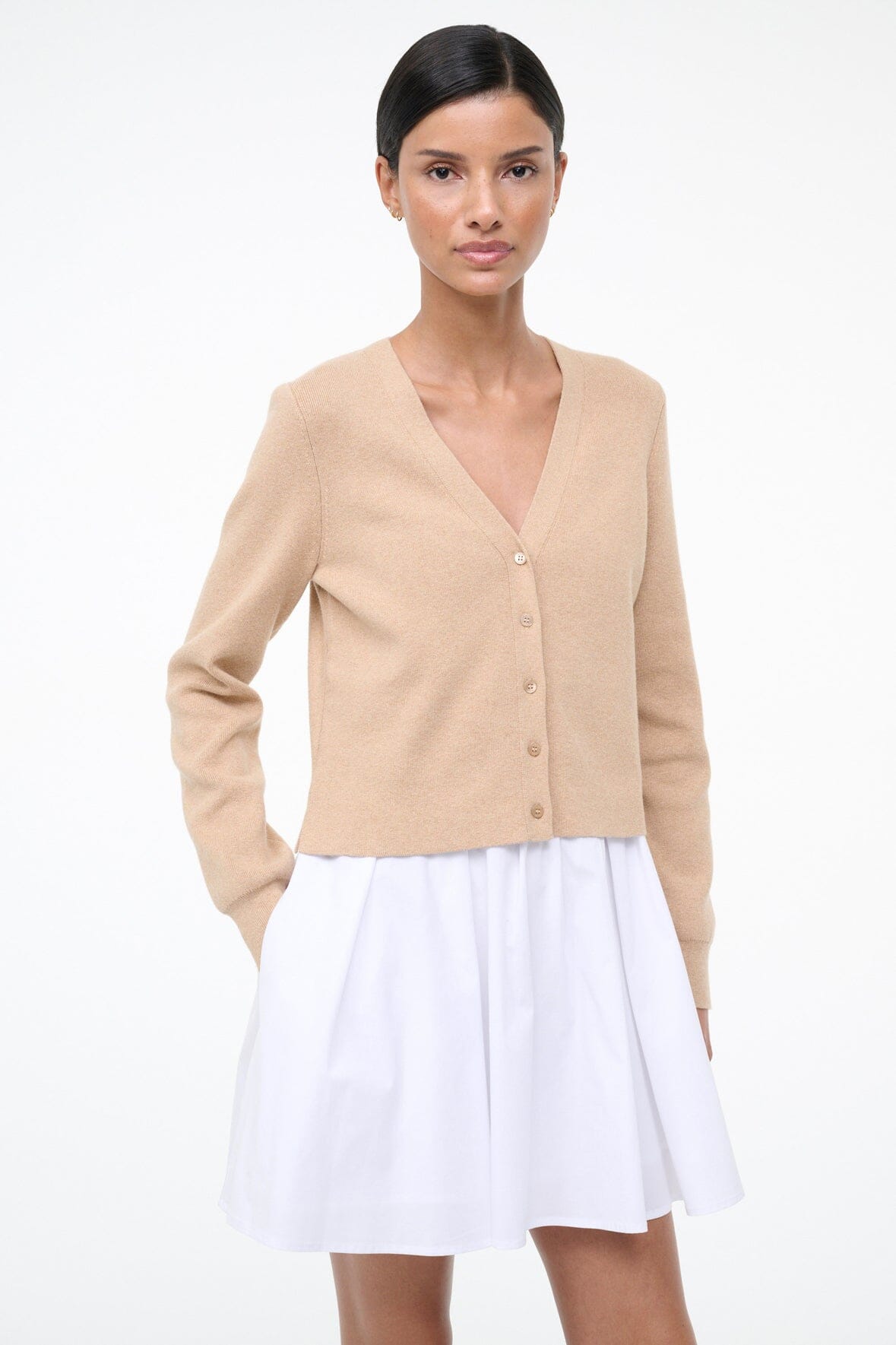 STAUD Sale Milo Dress Wheat White