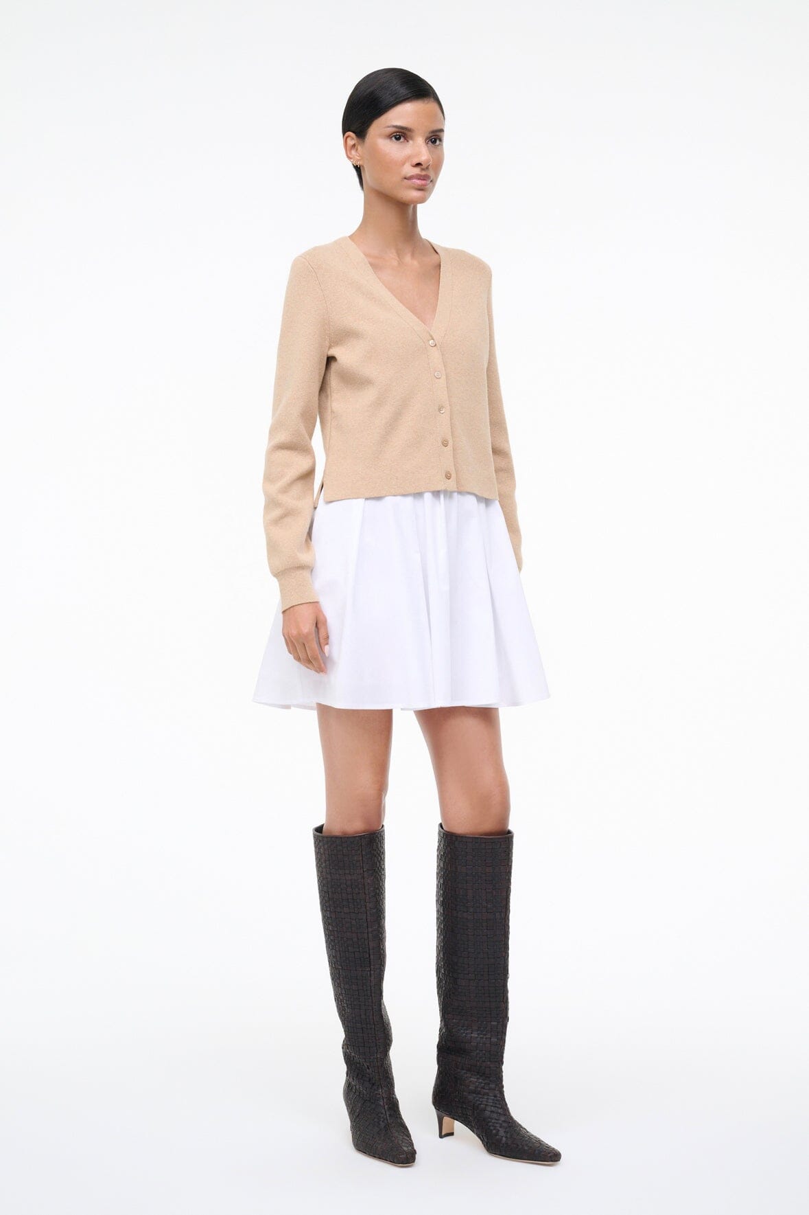 STAUD Sale Milo Dress Wheat White