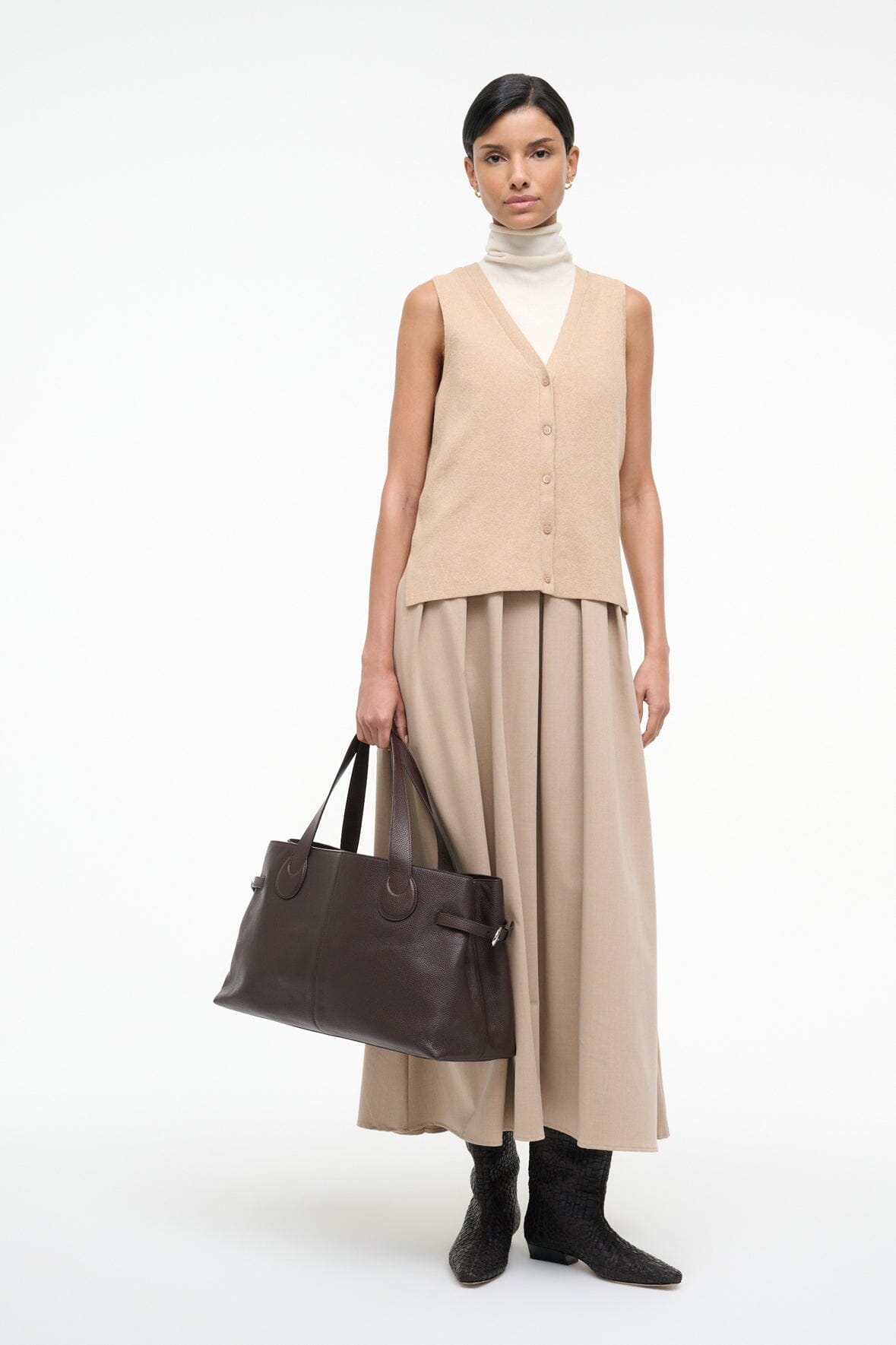 STAUD Sale Madeline Dress Wheat