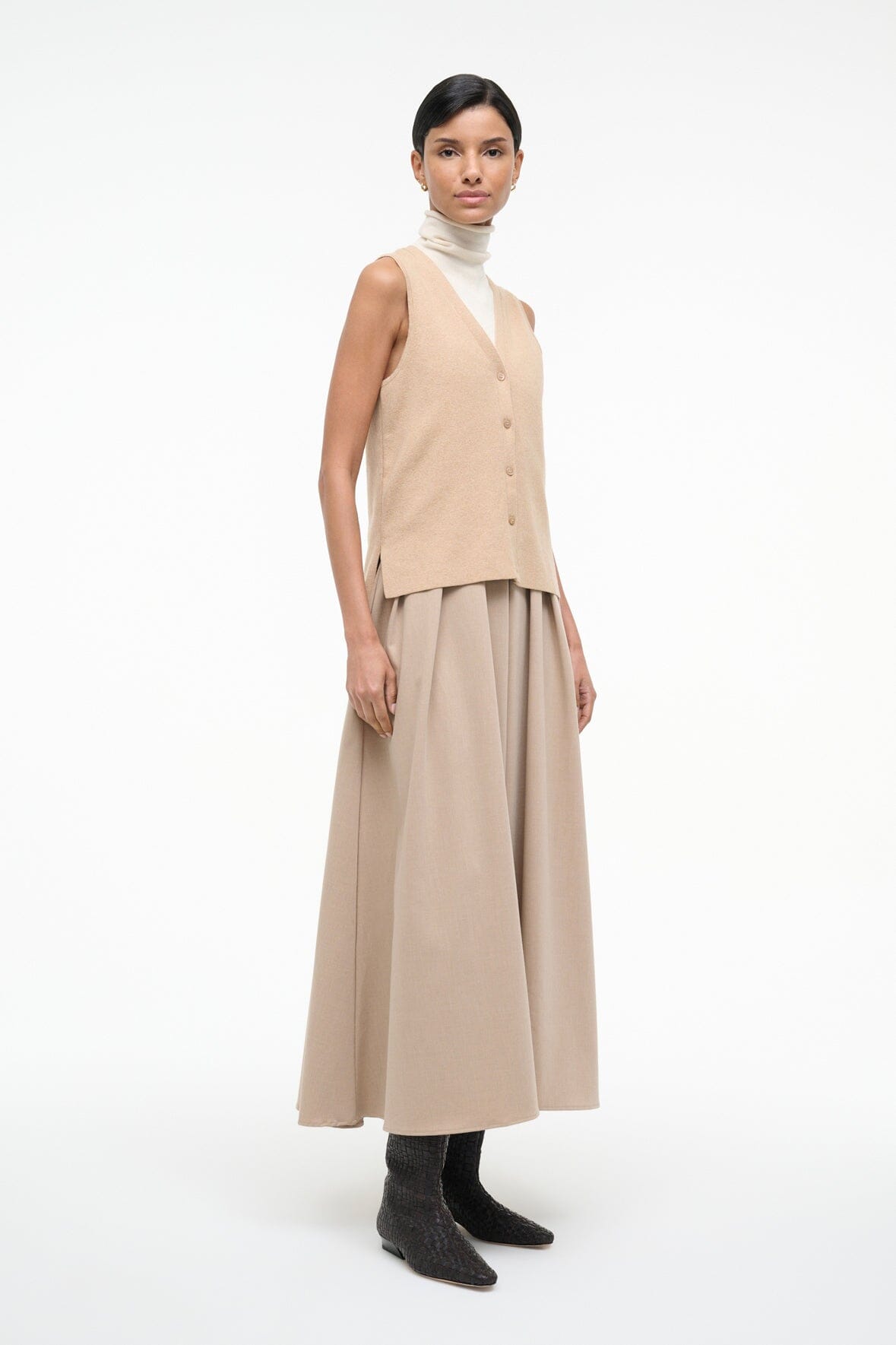 STAUD Sale Madeline Dress Wheat