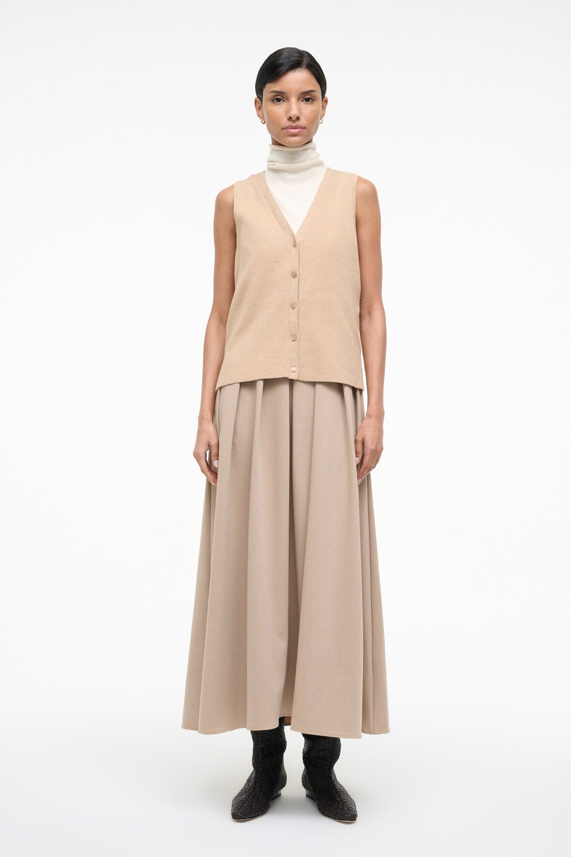 STAUD Sale Madeline Dress Wheat