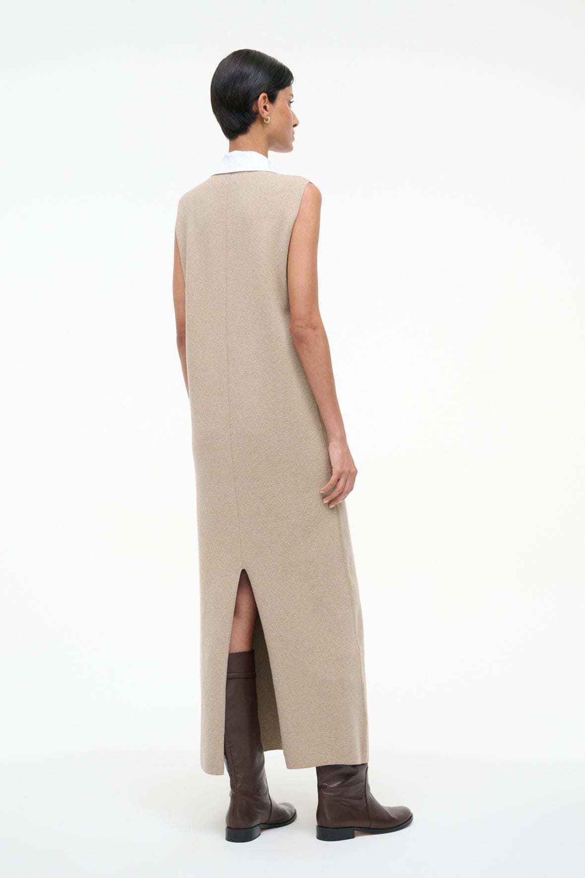 STAUD Sale Leslie Dress Sand/White