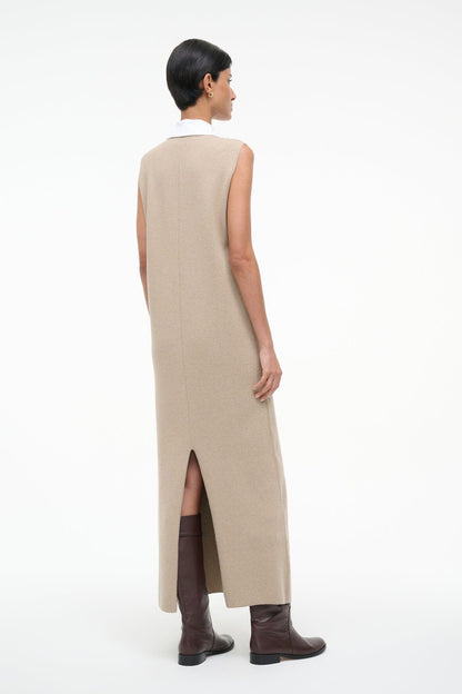 STAUD Sale Leslie Dress Sand/White