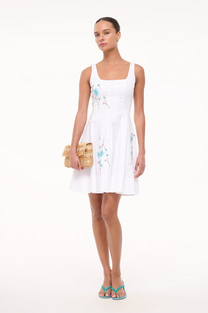 STAUD Sale Mini Wells Dress Dandelion White