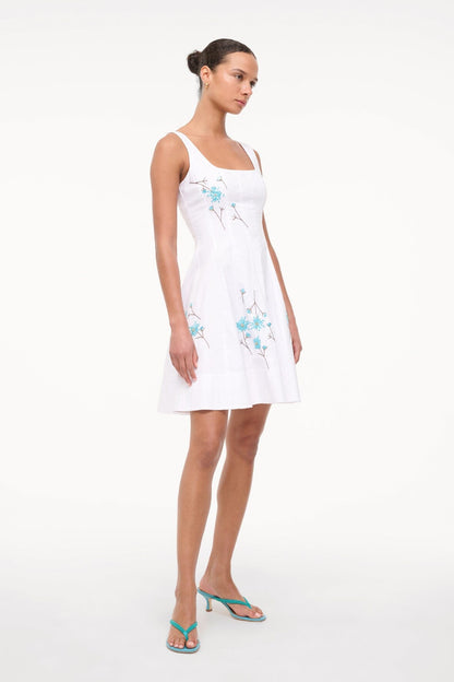 STAUD Sale Mini Wells Dress Dandelion White
