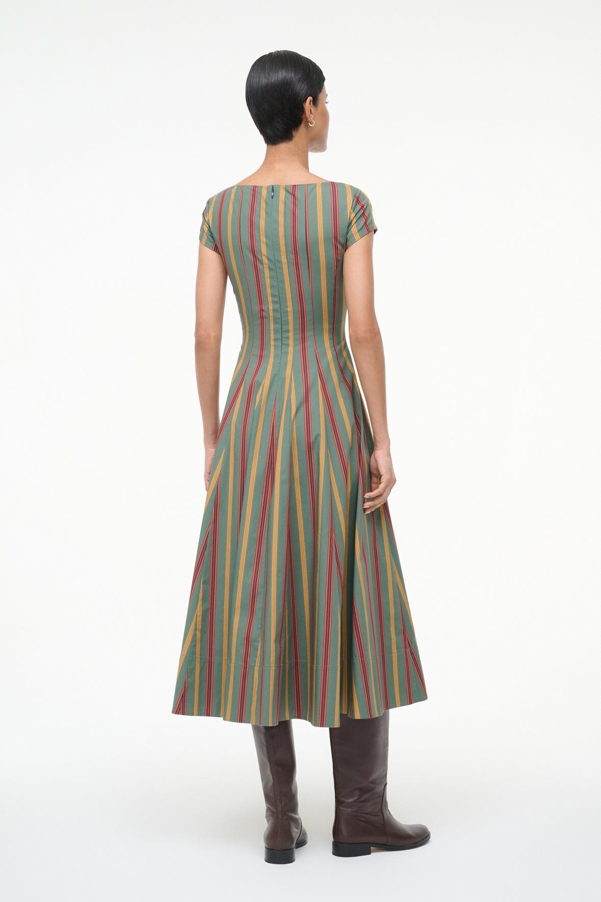 STAUD Sale Short Sleeve Wells Dress Trailblazer Stripe