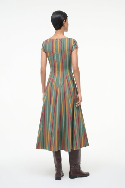 STAUD Sale Short Sleeve Wells Dress Trailblazer Stripe