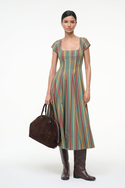 STAUD Sale Short Sleeve Wells Dress Trailblazer Stripe