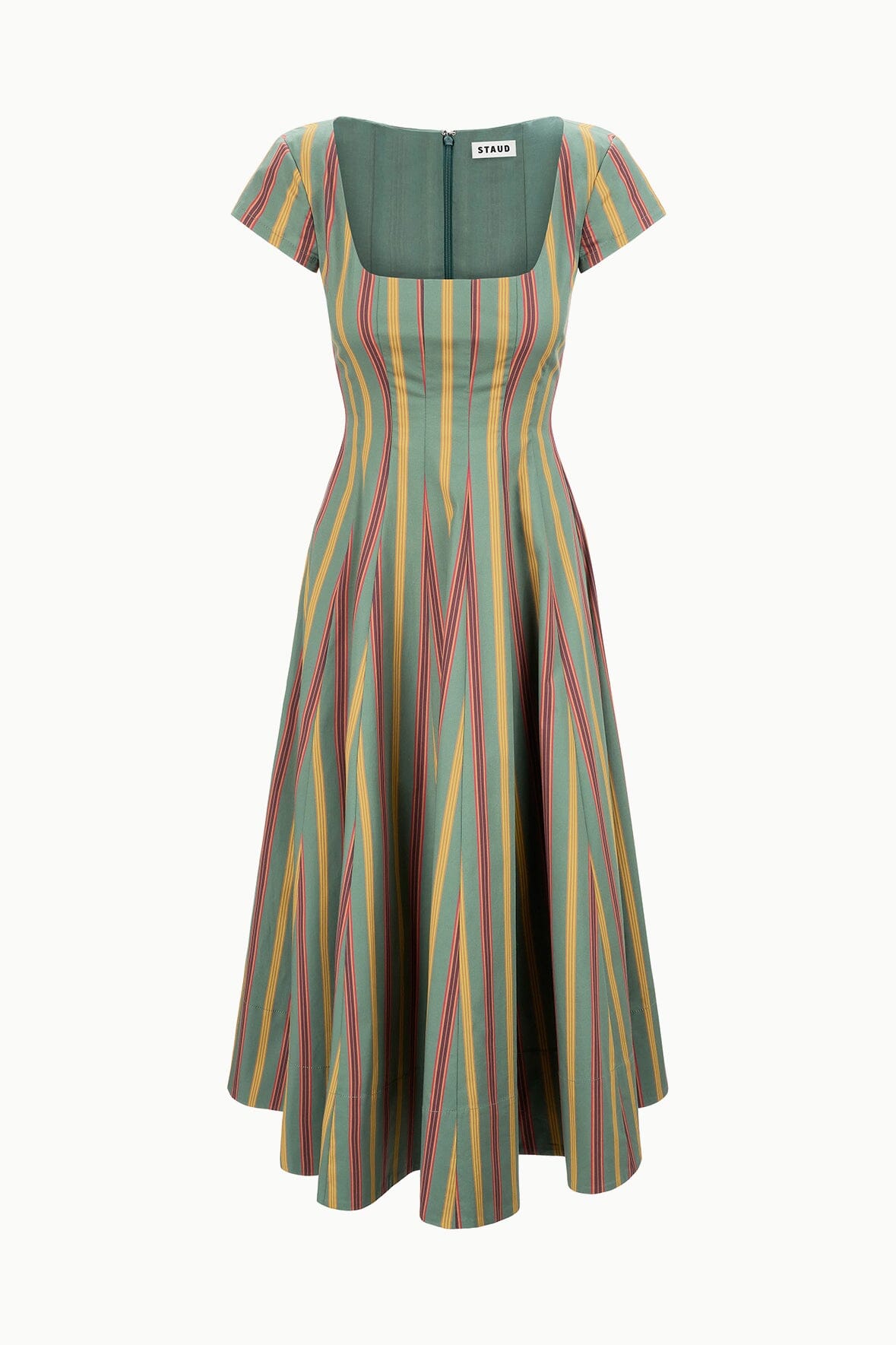 STAUD Sale Short Sleeve Wells Dress Trailblazer Stripe
