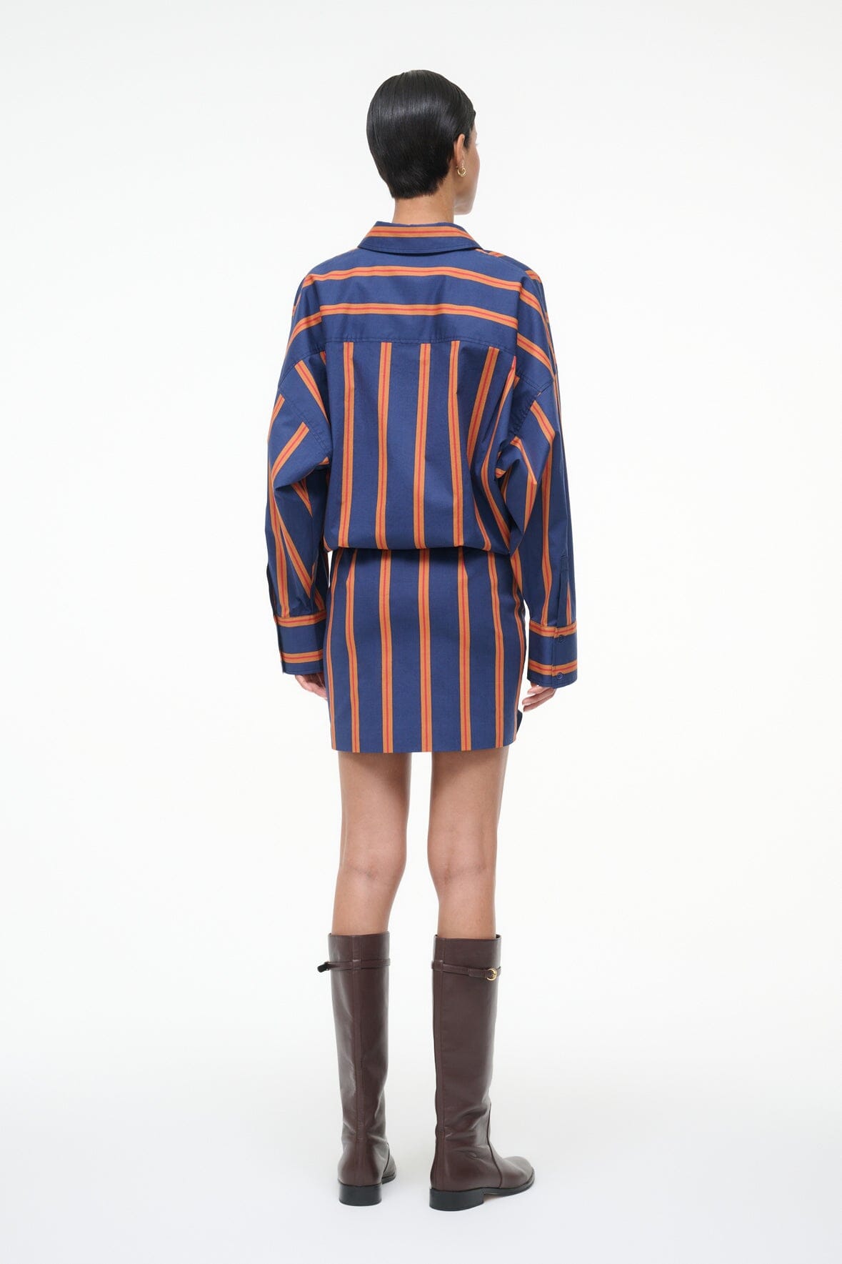 STAUD Sale Cynthia Dress Railroad Stripe