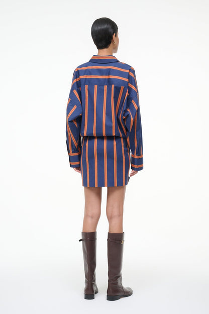 STAUD Sale Cynthia Dress Railroad Stripe