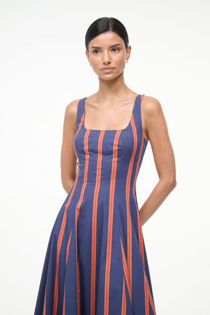 STAUD Sale Wells Dress Railroad Stripe