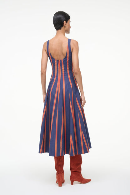 STAUD Sale Wells Dress Railroad Stripe