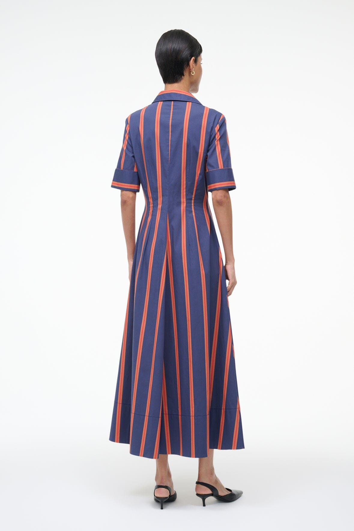 STAUD Sale Joan Dress Railroad Stripe