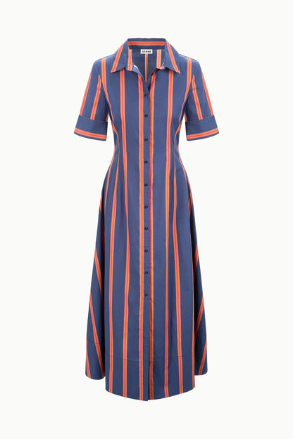 STAUD Sale Joan Dress Railroad Stripe
