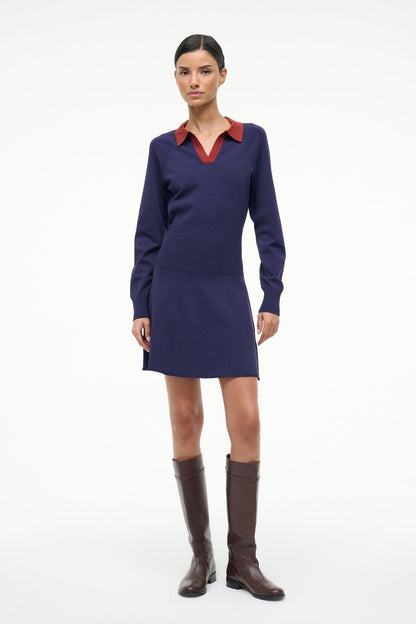 STAUD Sale Gene Dress Navy Sangria