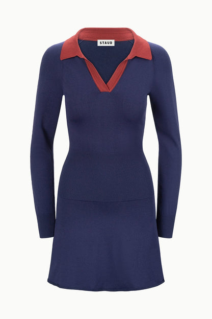 STAUD Sale Gene Dress Navy Sangria