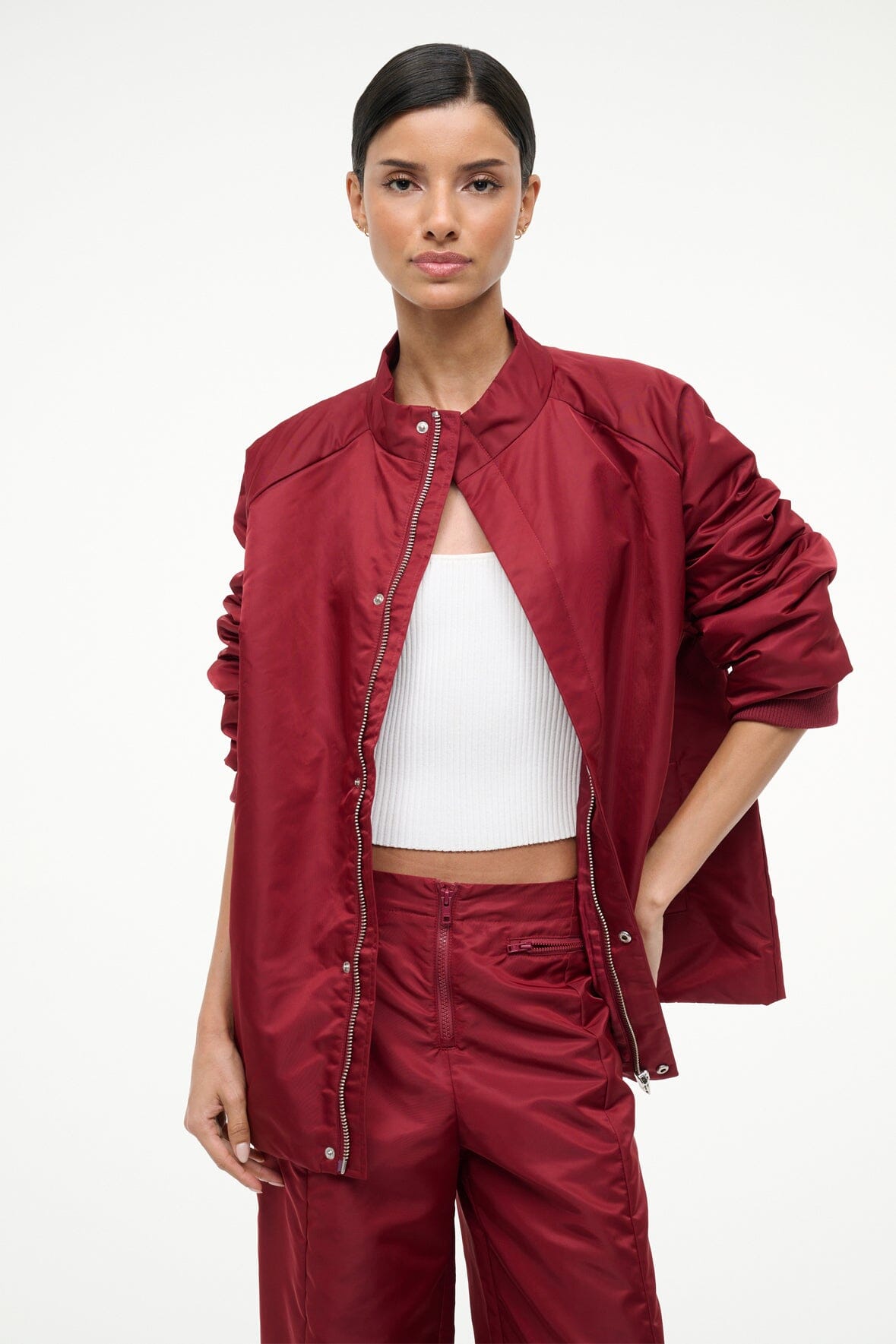 STAUD Sale Cal Jacket Deep Red