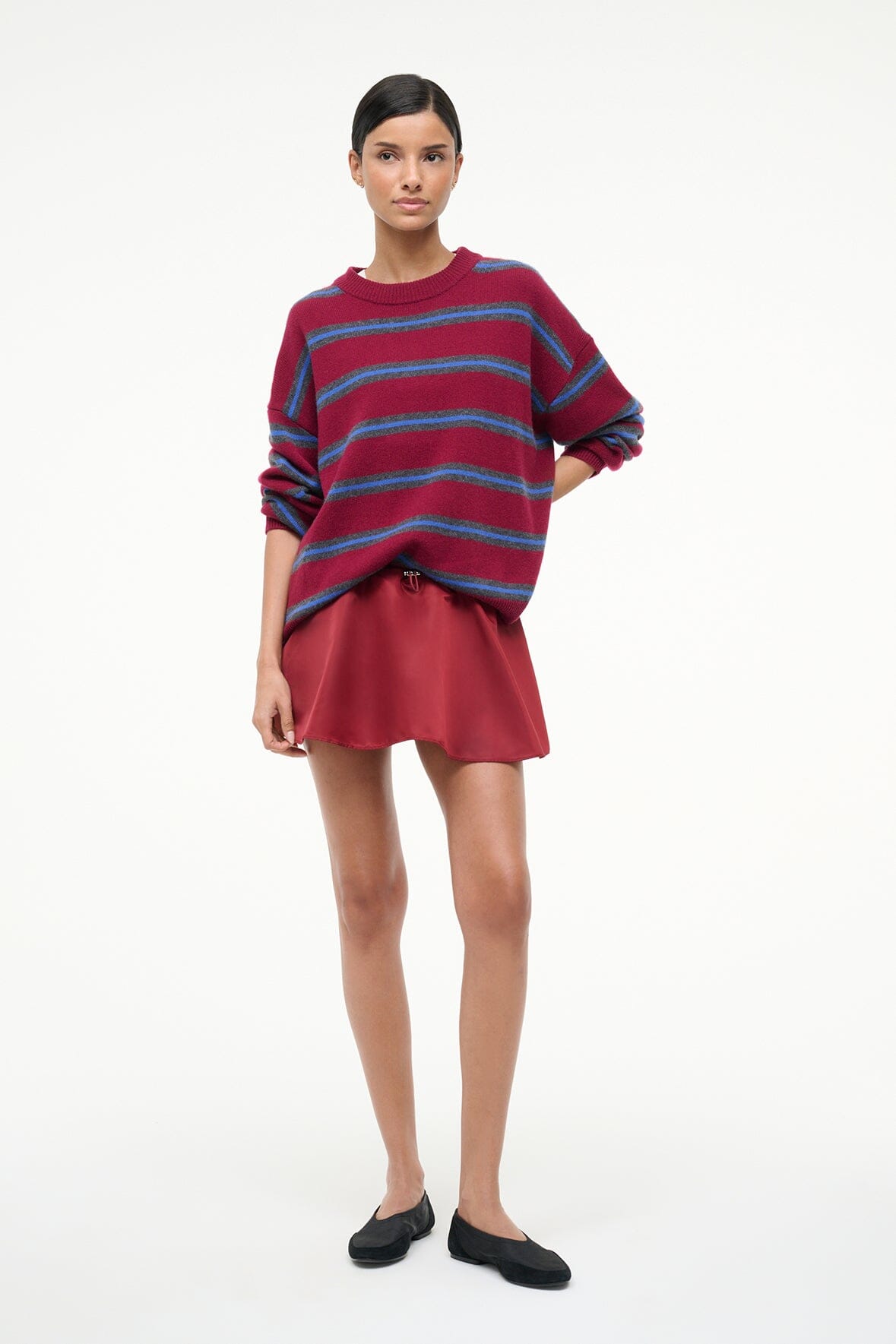 STAUD Sale Sosa Skirt Deep Red
